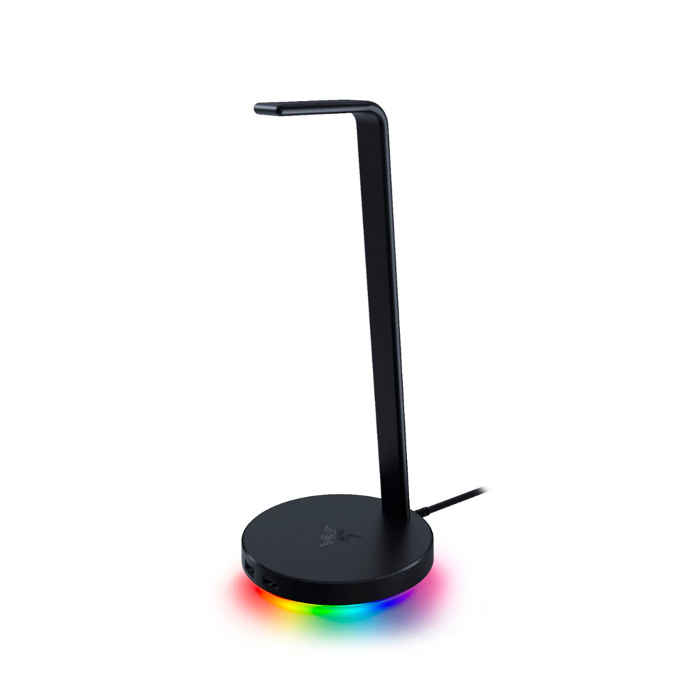 Razer-Base Station V2 Chroma USB Hub Headset Stand with USB 3.1 Hub and 7.1 Surround Sound powered by Chroma™ RGB – Black