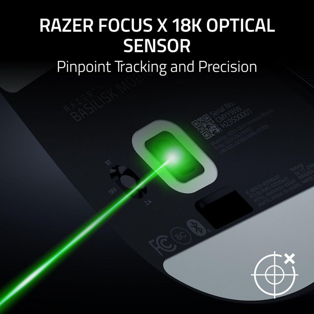 Razer Basilisk Mobile Wireless Gaming Mouse – Black (RZ01-04310100-R3G1)