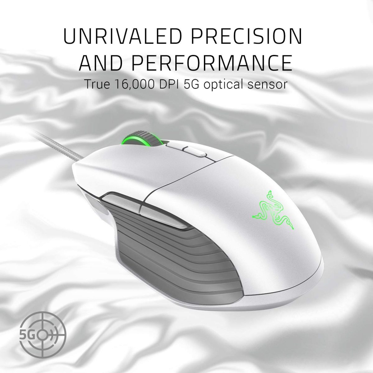 Razer Basilisk Gaming Mouse – Mercury White