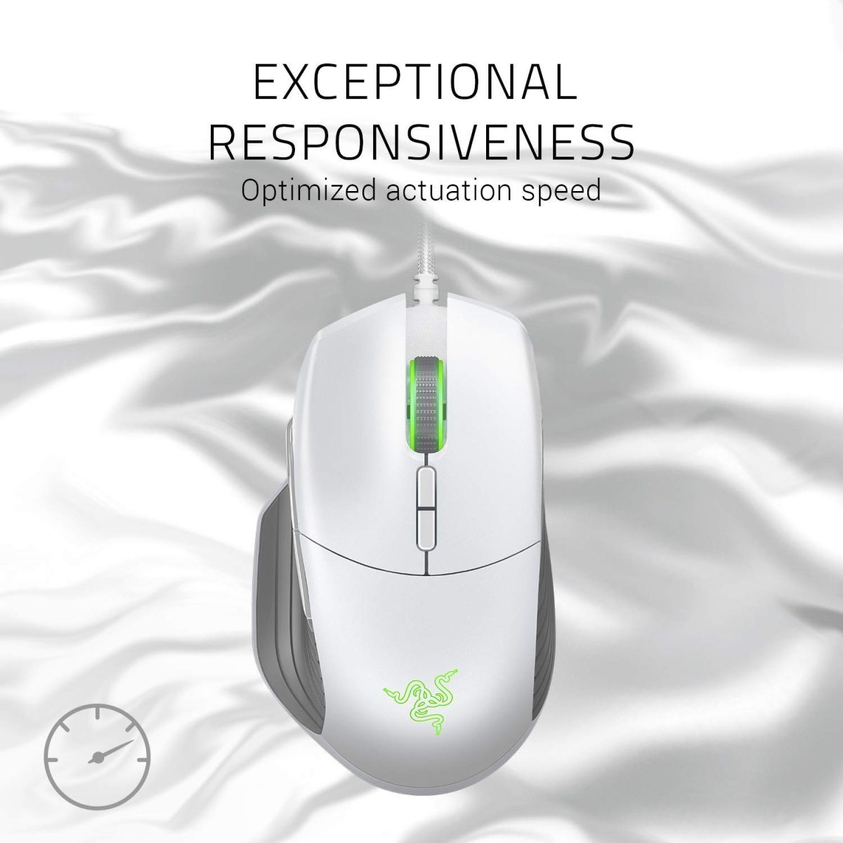 Razer Basilisk Gaming Mouse – Mercury White