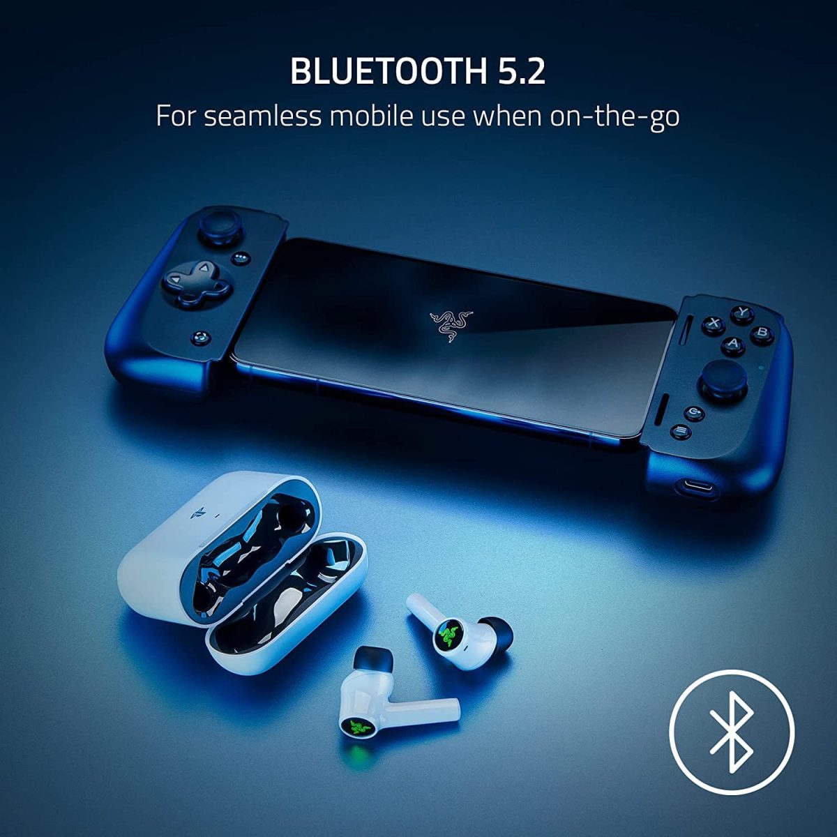 Razer Hammerhead HyperSpeed – Wireless Multi-Platform Gaming Earbuds for PlayStation (HyperSpeed Wireless, Active Noise Cancellation, Bluetooth 5.2, Up to 30 Hours of Battery Life) White