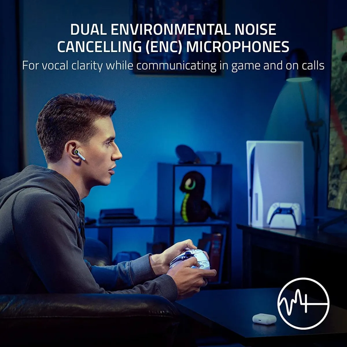 Razer Hammerhead HyperSpeed – Wireless Multi-Platform Gaming Earbuds for PlayStation (HyperSpeed Wireless, Active Noise Cancellation, Bluetooth 5.2, Up to 30 Hours of Battery Life) White