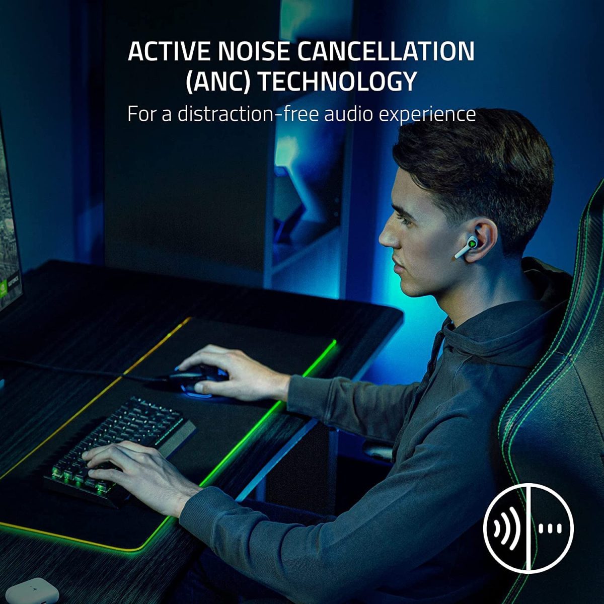Razer Hammerhead HyperSpeed – Wireless Multi-Platform Gaming Earbuds for PlayStation (HyperSpeed Wireless, Active Noise Cancellation, Bluetooth 5.2, Up to 30 Hours of Battery Life) White