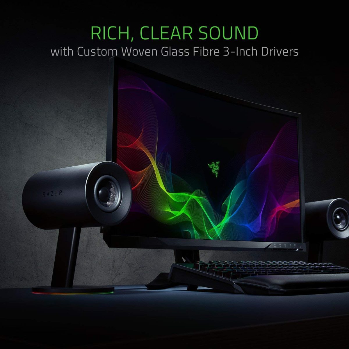 Razer Nommo Chroma – Full Range 2.0 PC Gaming Speakers, Black