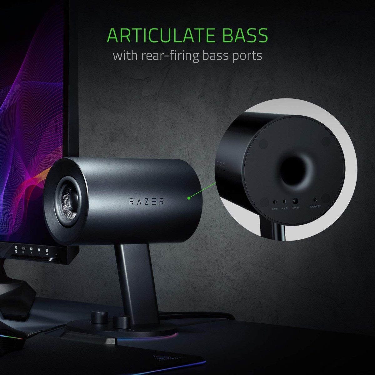 Razer Nommo Chroma – Full Range 2.0 PC Gaming Speakers, Black