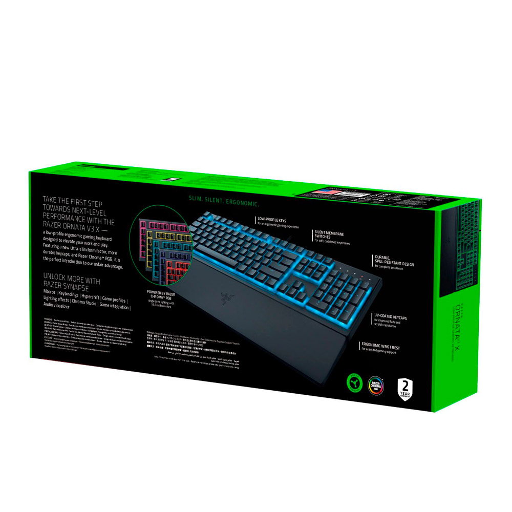 Razer-Ornata V3 X Full-Size Wired Membrane Gaming Keyboard with Chroma RGB Backlighting – Black