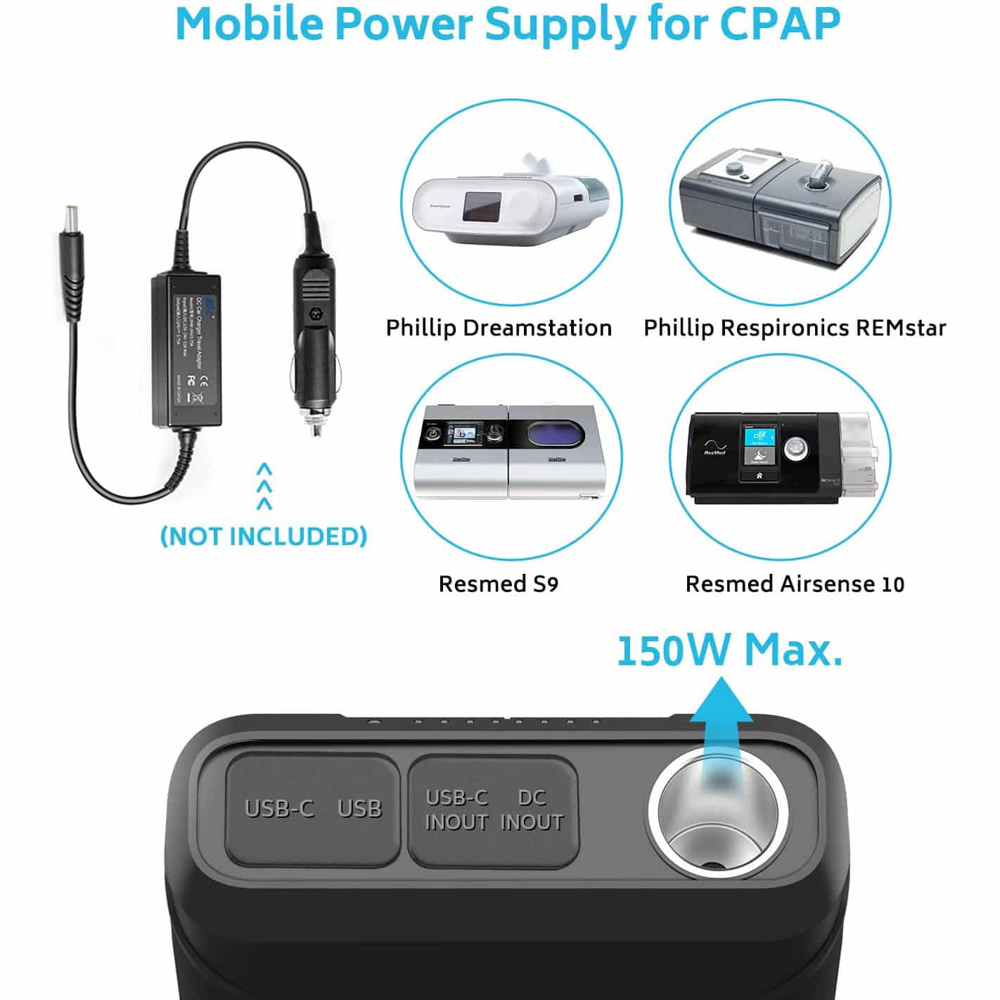 Renogy 72000mAh 266Wh 12v Power Bank with 60W PD, CPAP Battery for Camping