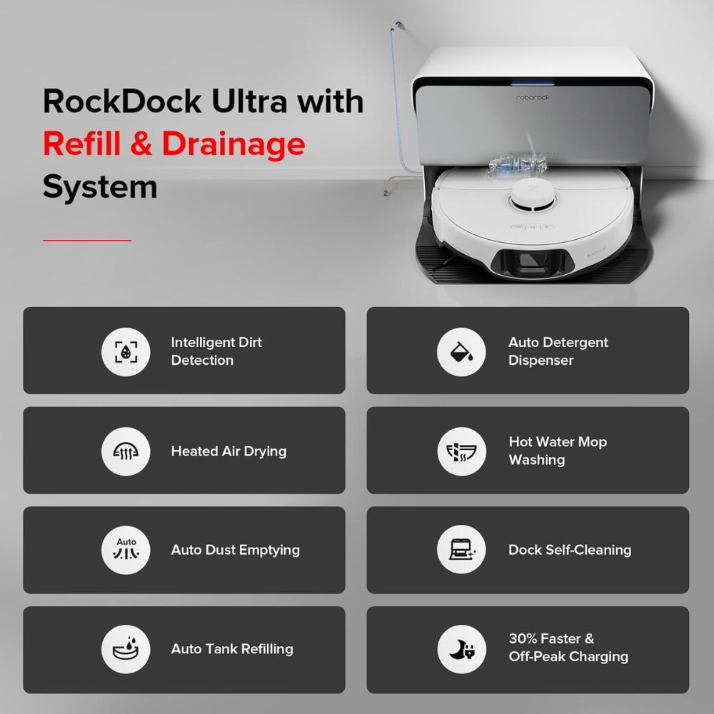 roborock S8 MaxV Ultra with Refill and Drainage System Robot Vacuum and Mop (Auto Version)