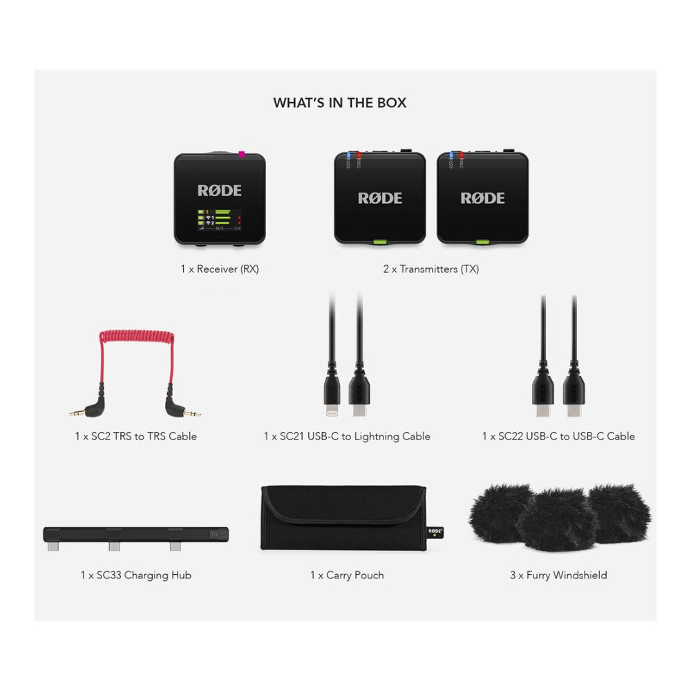 RODE Wireless GO Gen 3 2-Person Compact Digital Wireless Microphone System – Recorder (2.4 GHz)