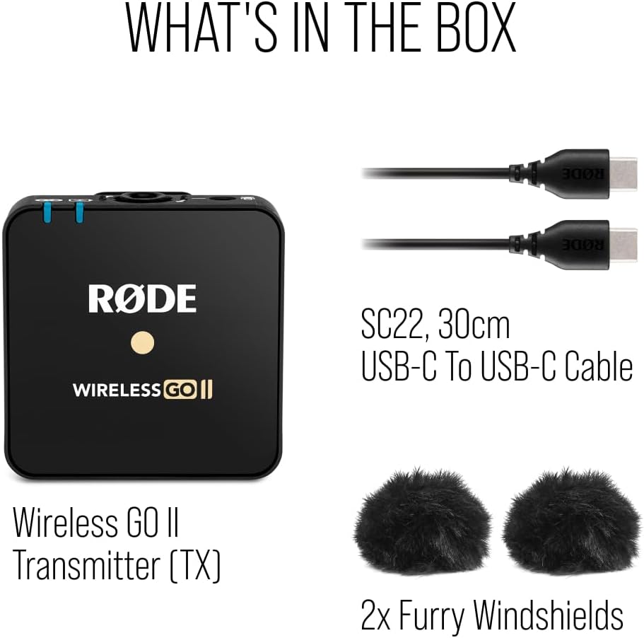 RODE Wireless GO II TX Transmitter/Recorder for Ultimate Sound Quality