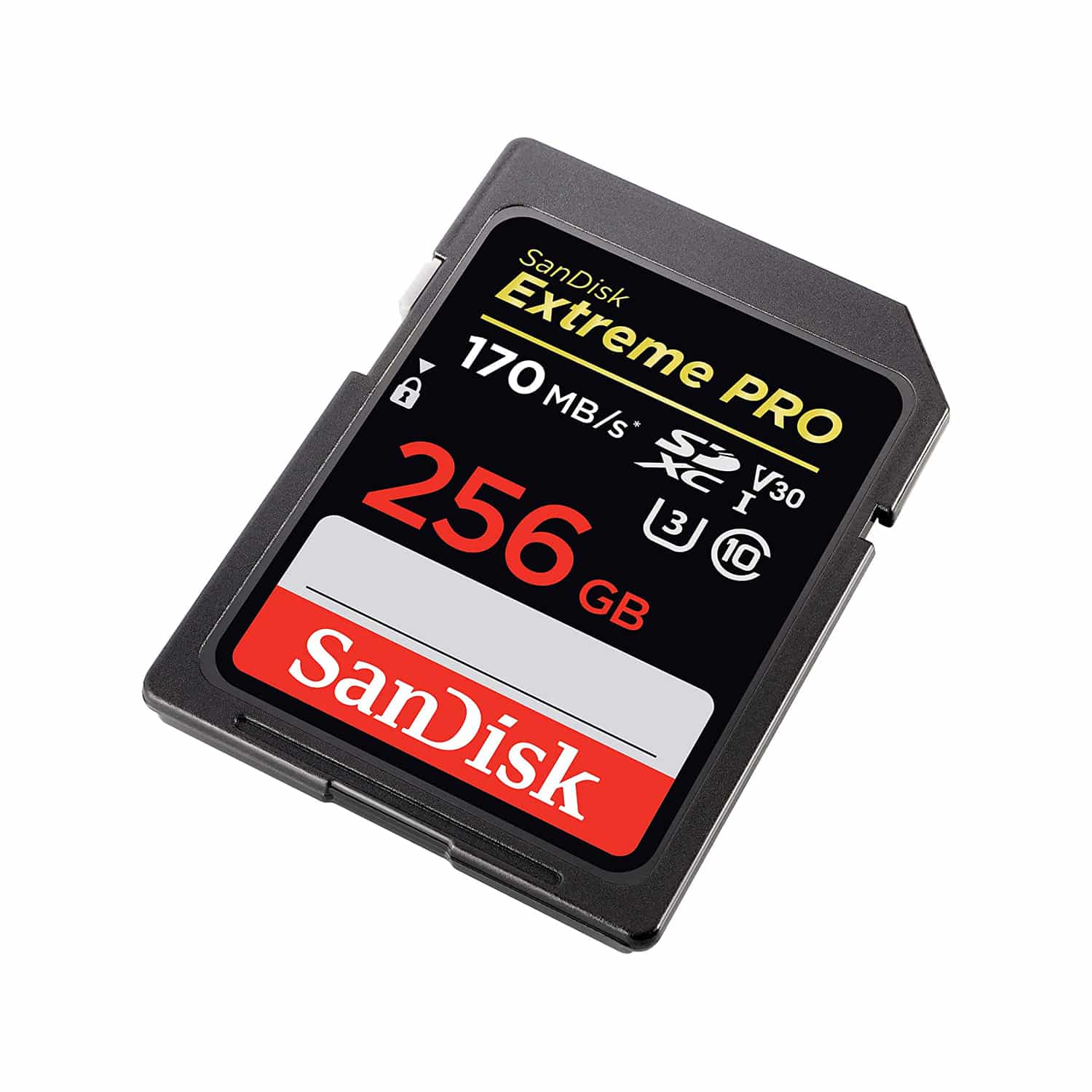 SanDisk 256GB Extreme PRO SDXC UHS-I Card – C10, U3, V30, 4K UHD, SD Card