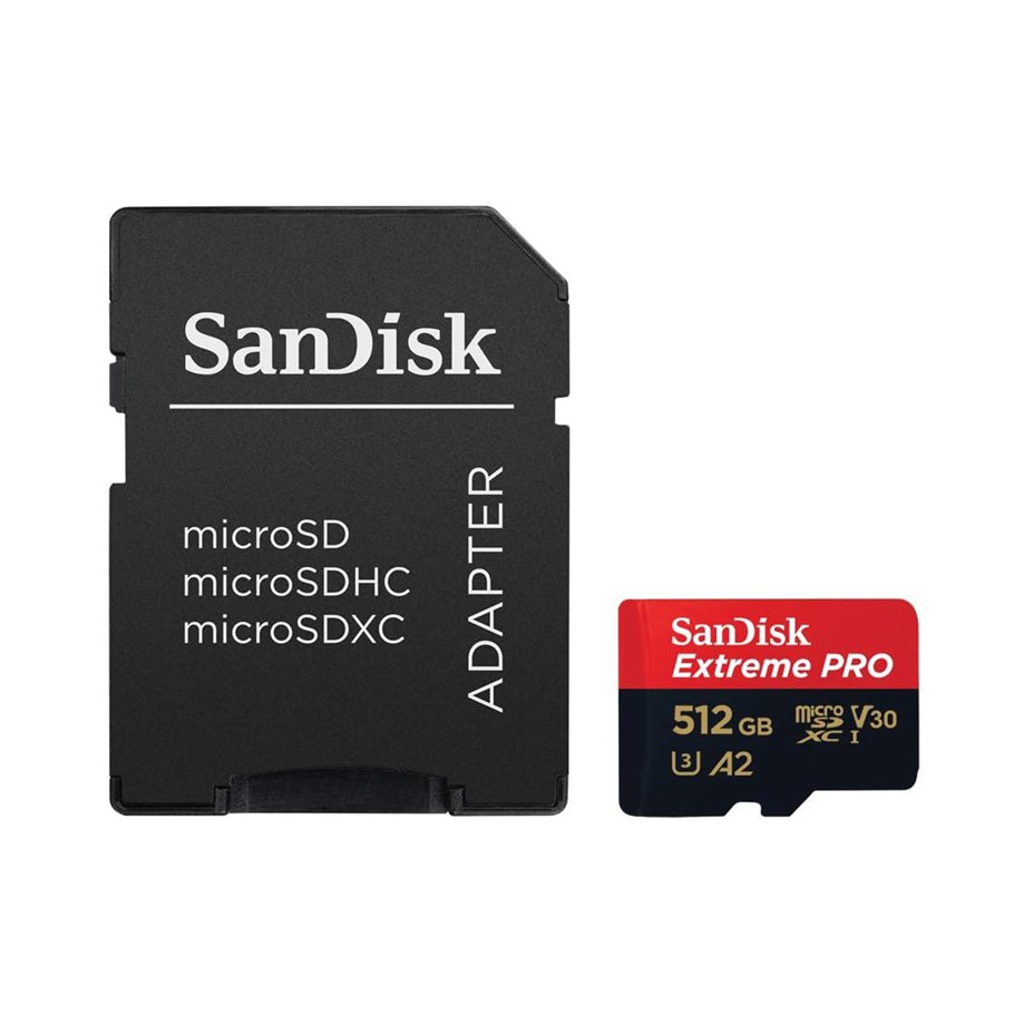 SanDisk 512GB Extreme Pro microSD UHS-I Card with Adapter