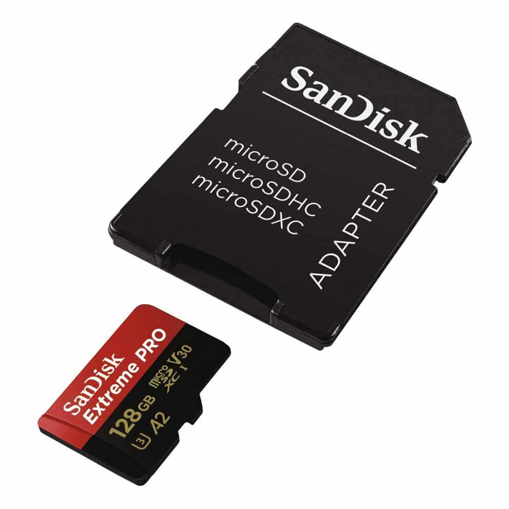 SanDisk Extreme Pro SDXC UHS-I U3 A2 V30 128GB + Adapter