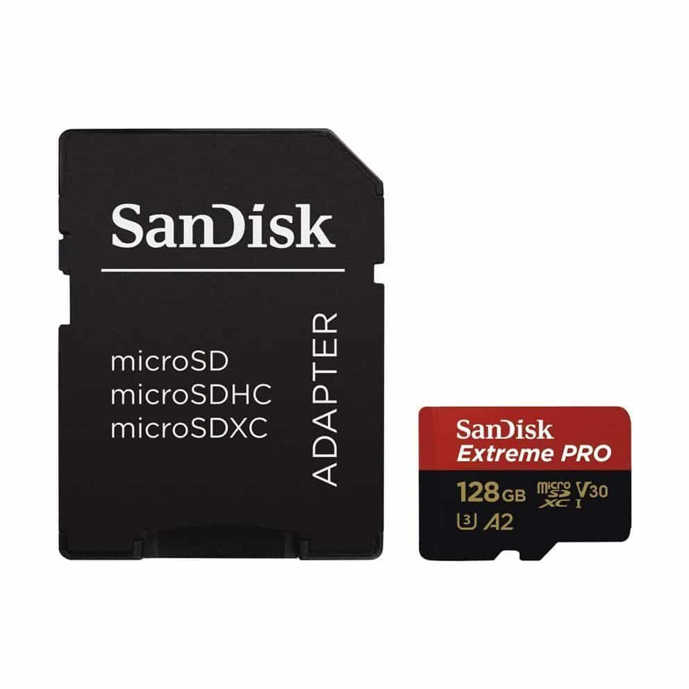SanDisk Extreme Pro SDXC UHS-I U3 A2 V30 128GB + Adapter