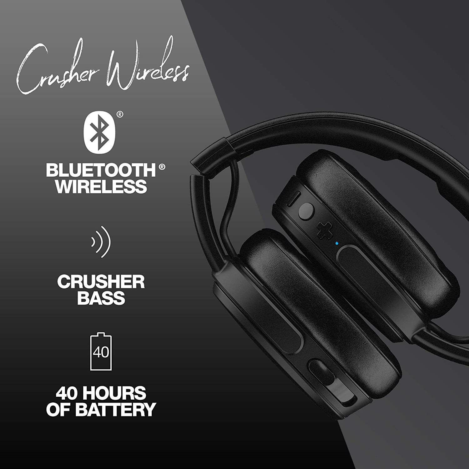 Skullcandy Crusher Wireless Over-Ear Headphones – Black