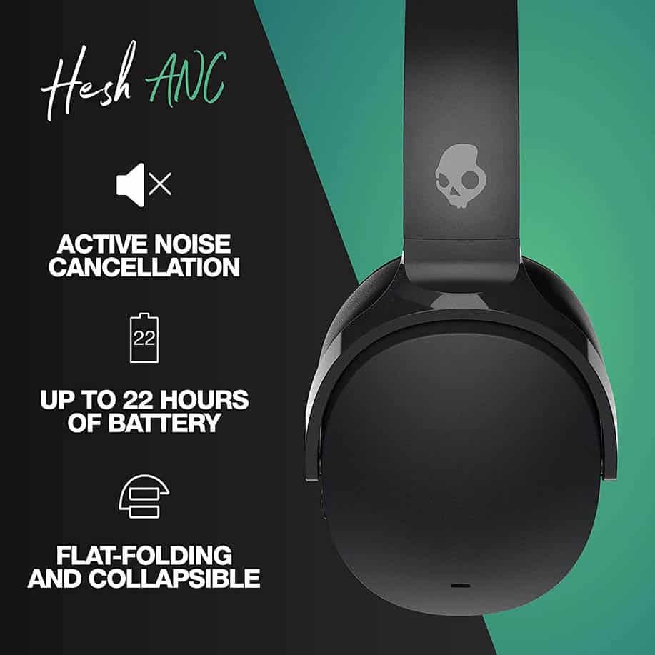 Skullcandy Hesh ANC Wireless Over-Ear Headphones, Active Noise Cancelling