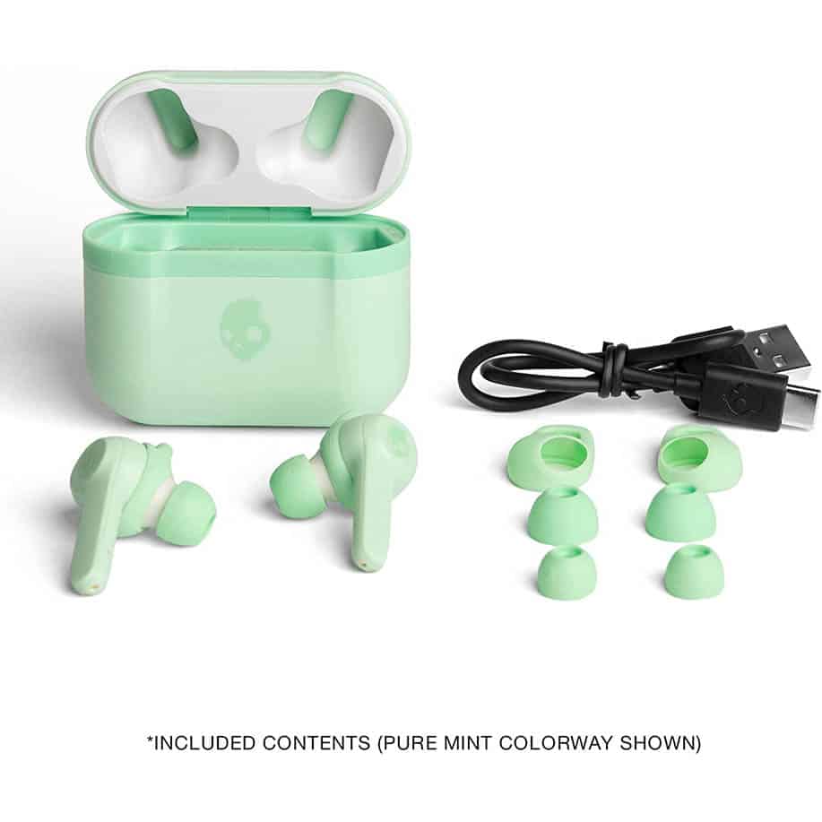 Skullcandy Indy Evo True Wireless In-Ear Earbuds – True Black/Pure Mint