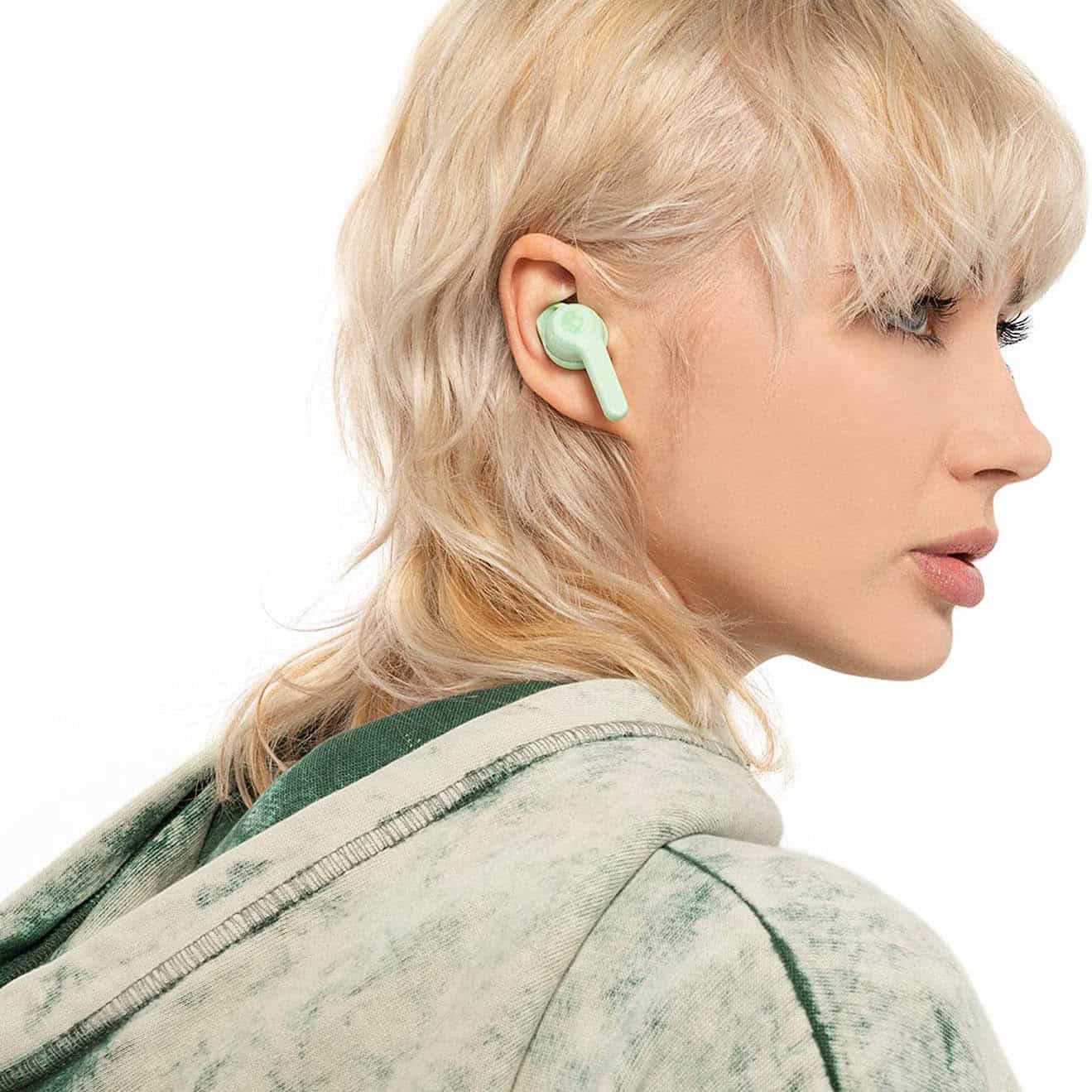 Skullcandy Indy Evo True Wireless In-Ear Earbuds – True Black/Pure Mint