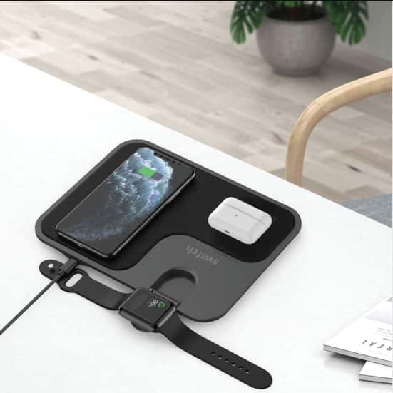 SWITCH 3 IN 1 WIRELESS CHARGER PAD – Black