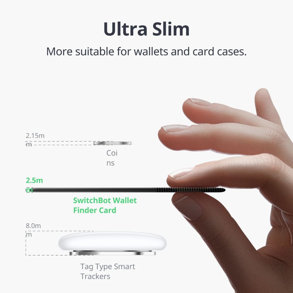 SwitchBot Wallet Finder Card | Apple Find My Compatible Bluetooth Tracker