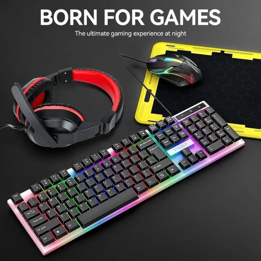 T-Wolf TF-240 Wired Gaming Combo 4in1