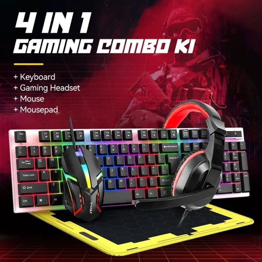 T-Wolf TF-240 Wired Gaming Combo 4in1