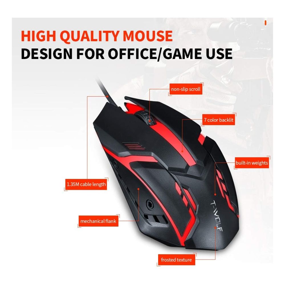T-WOLF V1 Wired Gaming Mouse