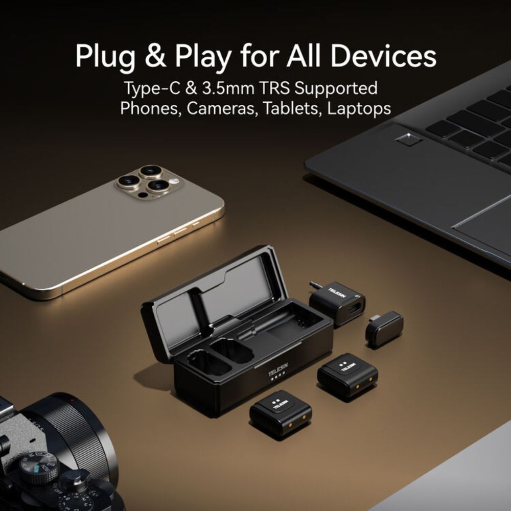 TELESIN 2-Person Wireless Mic System (USB-C &amp; 3.5mm)