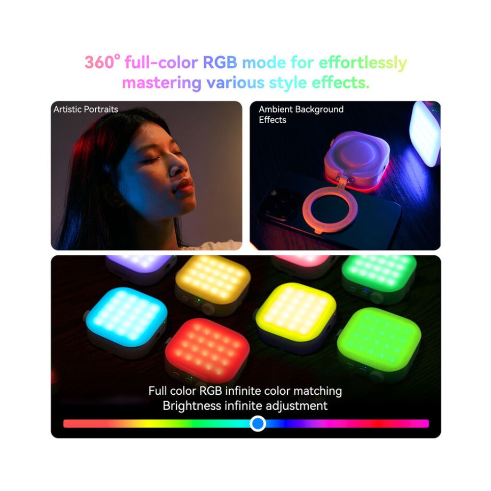 TELESIN Magnetic Ice Cube RGB Light for Magnetic Smartphones