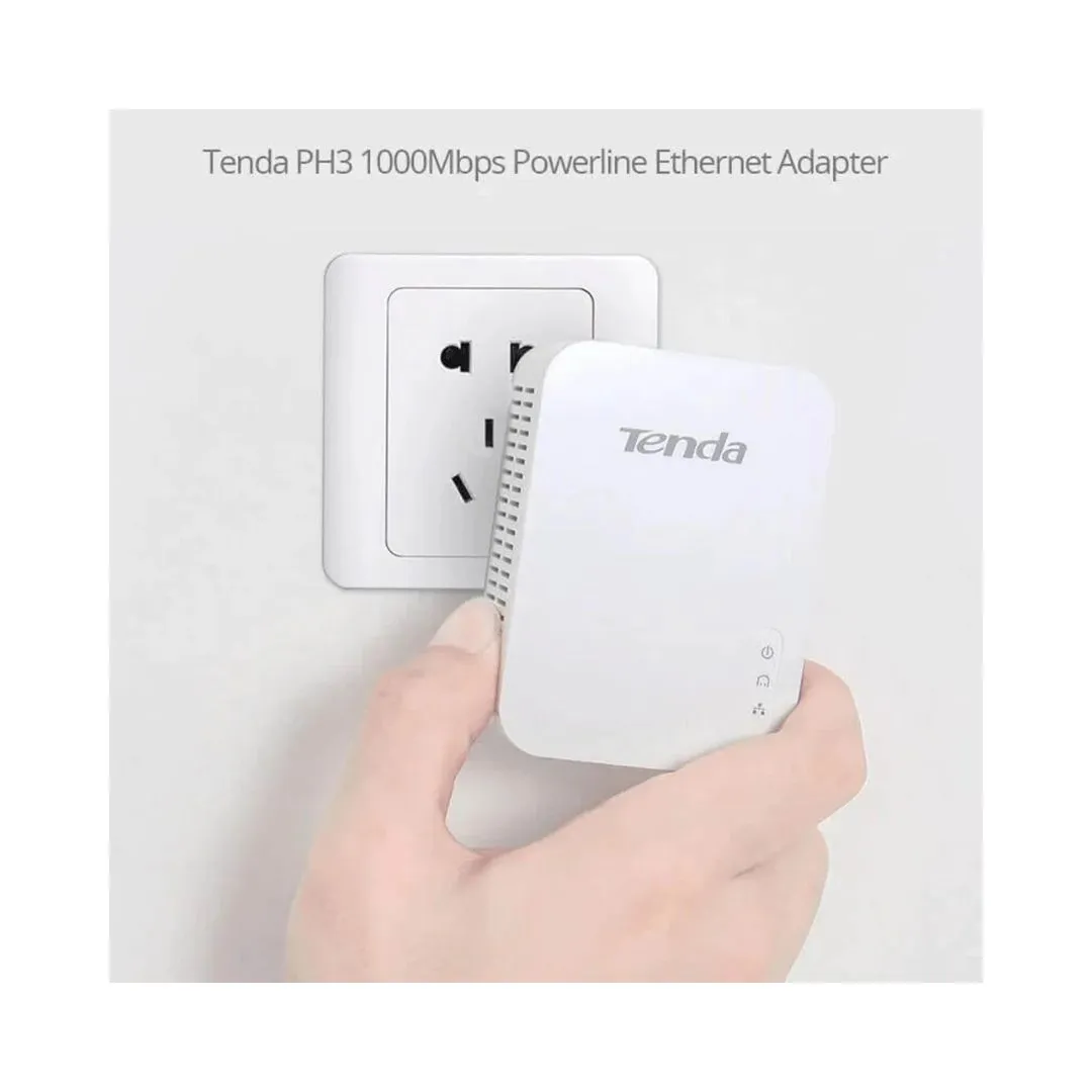 Tenda PH3 AV1000 Gigabit Powerline Adapter Kit Wired Ethernet