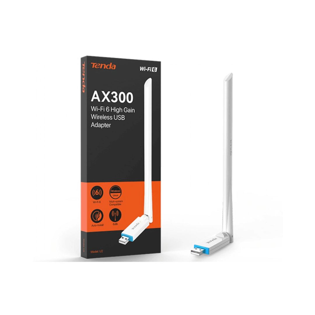 Tenda U2 AX300 Wi-Fi 6 USB Adapter 2.4GHz