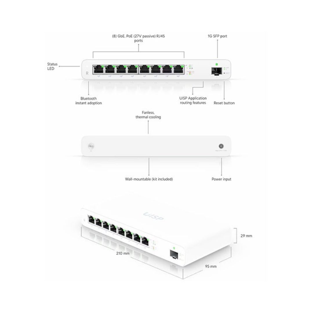 Ubiquiti UISP-R 8-Port Gigabit PoE Router