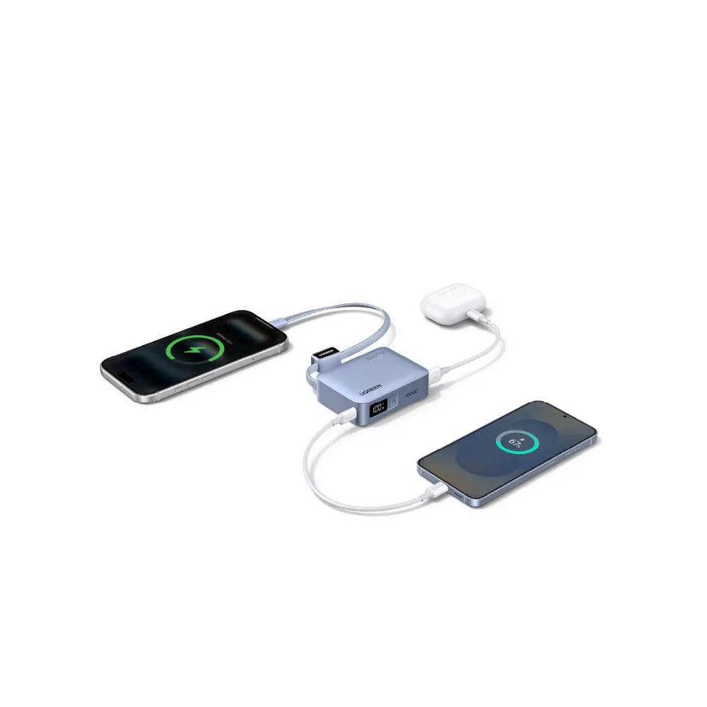 UGREEN 10000mAh 33W Power Bank Integrated Cable