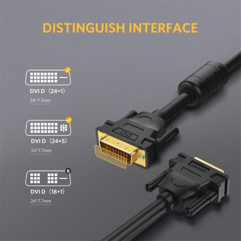 Ugreen 11604 DVI 24+1 Dual Link Male to Male Video Cable 2 Meter