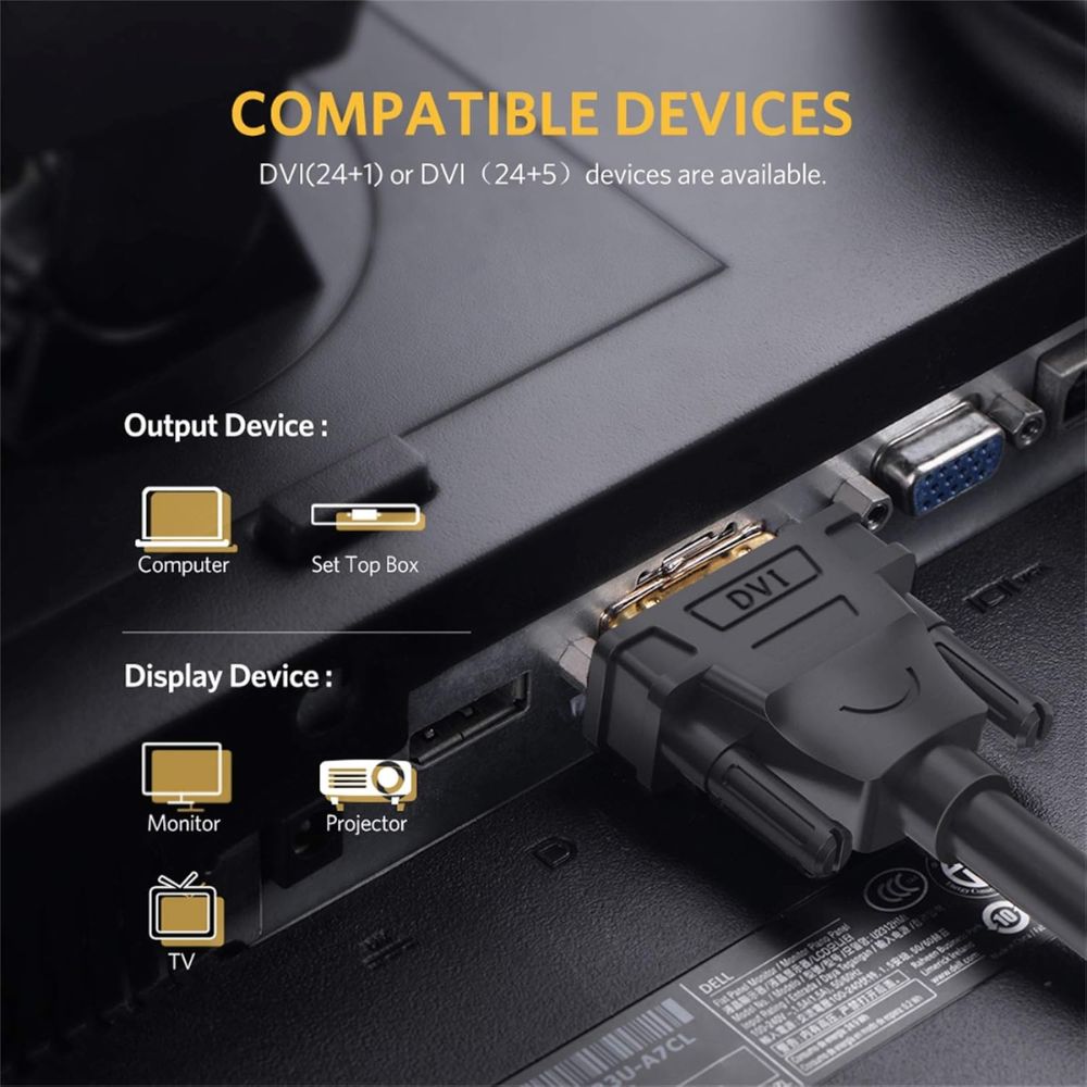 Ugreen 11604 DVI 24+1 Dual Link Male to Male Video Cable 2 Meter