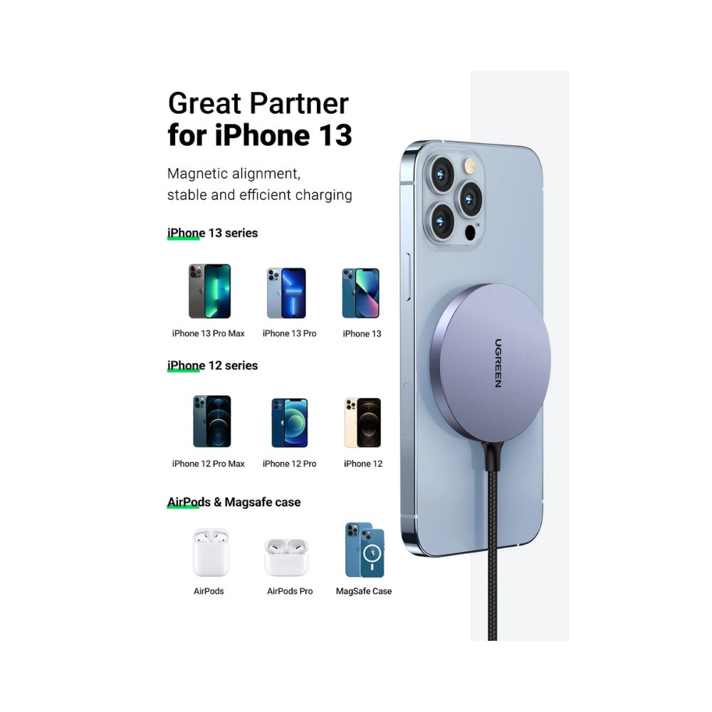 UGREEN 15W Magnetic Wireless Qi Charger