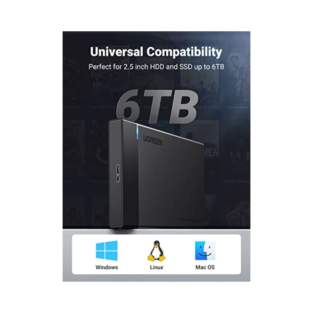 UGREEN 2.5 Inch Hard Drive Enclosure SATA HDD Caddy External USB 3.0 Hard Disk Case