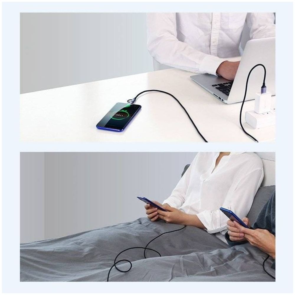 UGREEN 2 IN 1 USB-A to Micro-USB + USB-C Braided Cable Fast Charge
