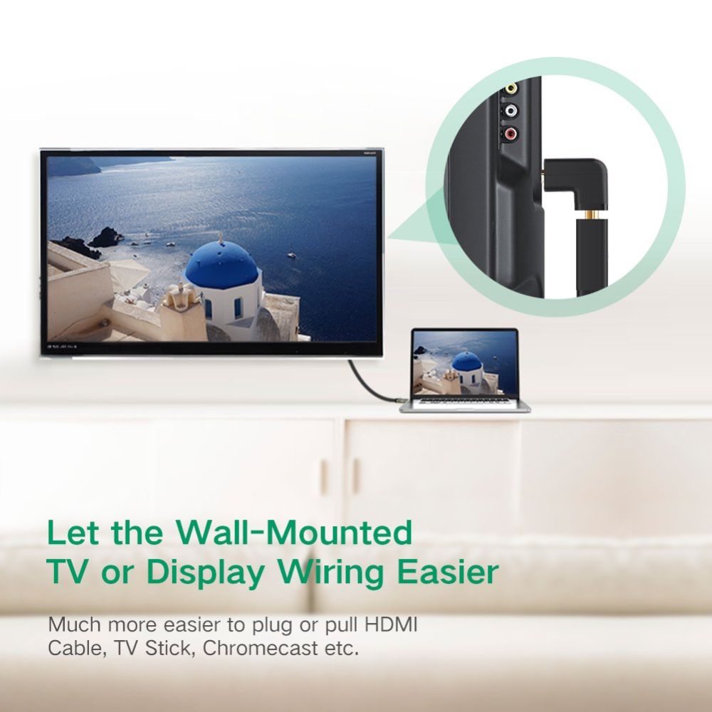 UGREEN 20109 HDMI Adapter Right Angle 90 Degree