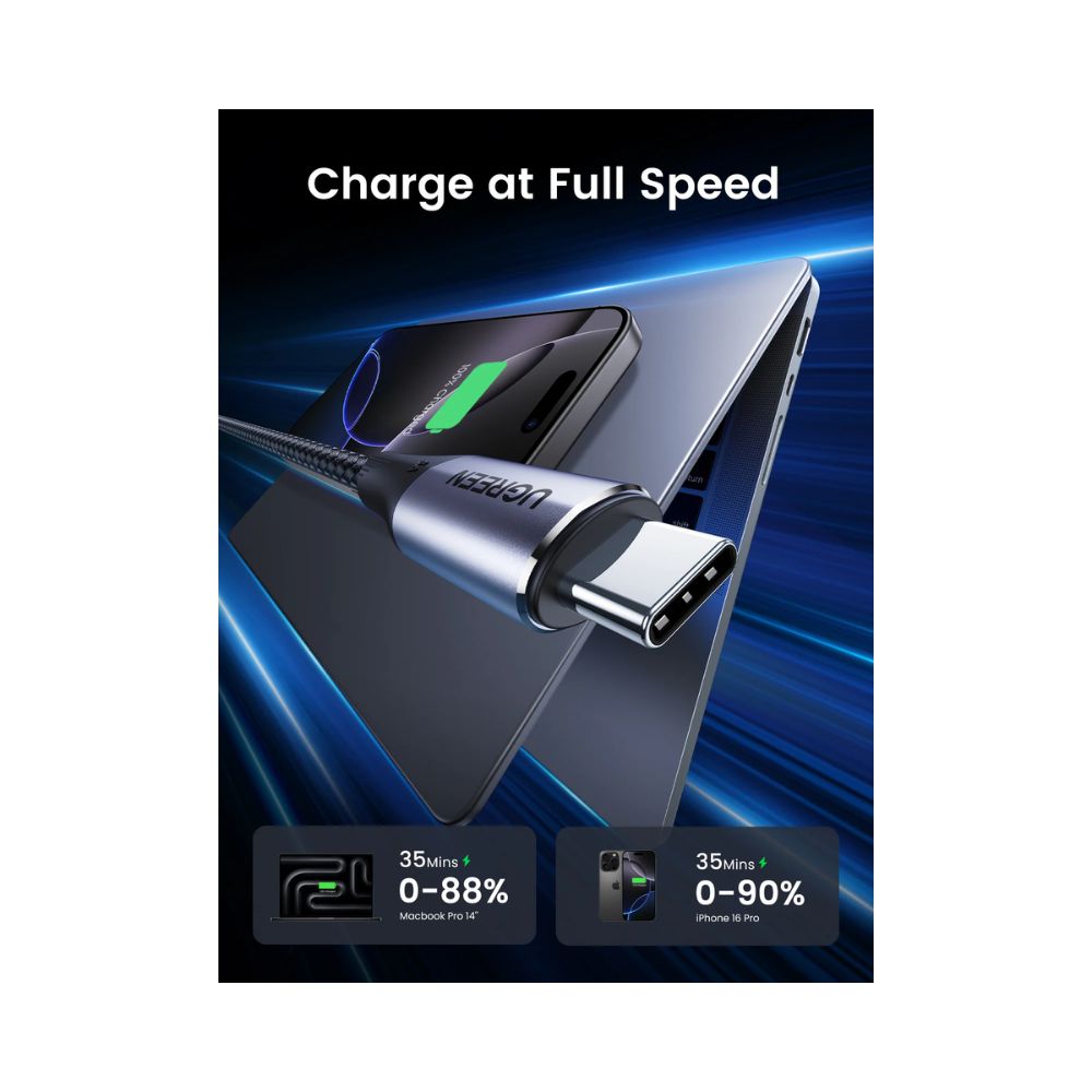UGREEN 240W USB-C to USB-C Gen 2 10Gbps Charging Cable (3.2ft)