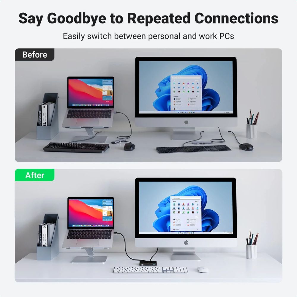 UGREEN 4 Port 5Gbps High-Speed Switch Selector USB 3.0