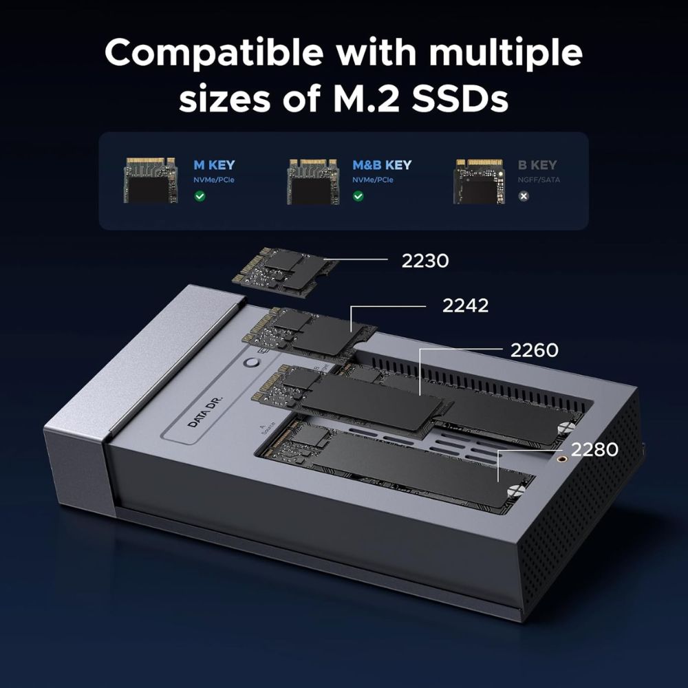 UGREEN 40Gbps Dual-Bay M.2 NVMe SSD Enclosure RAID
