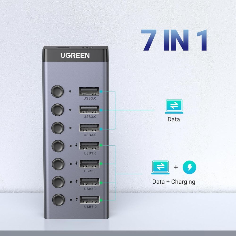 UGREEN 7-in-1 USB-A Data Transfer &amp; Charging HUB (7x USB-A)