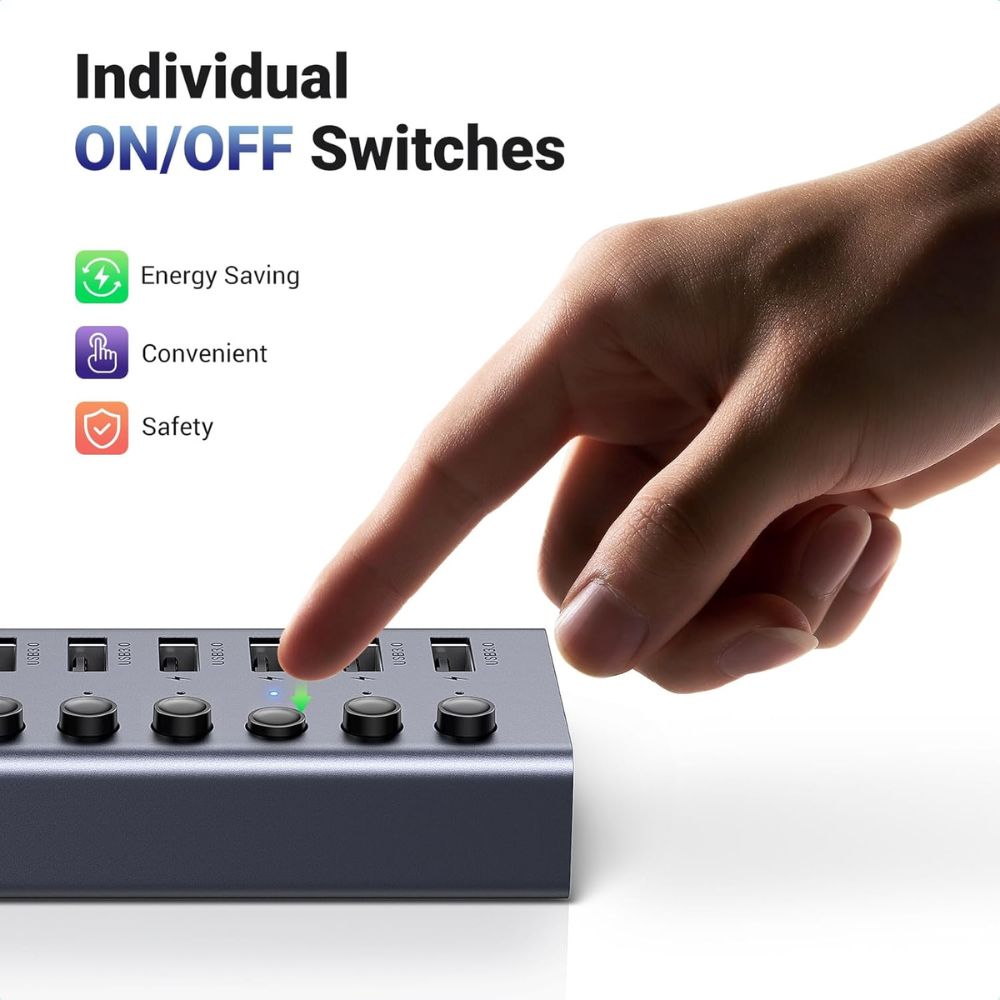 UGREEN 7-in-1 USB-A Data Transfer &amp; Charging HUB (7x USB-A)