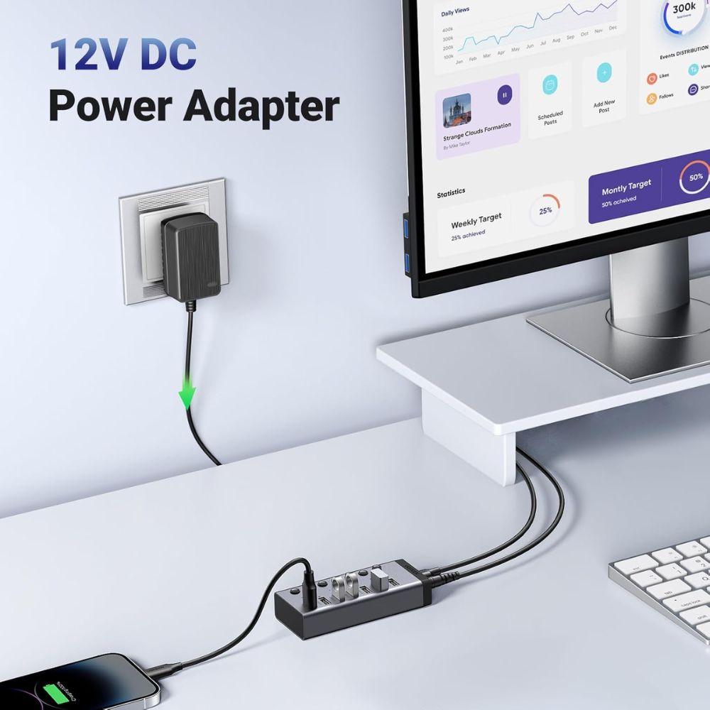 UGREEN 7-in-1 USB-A Data Transfer &amp; Charging HUB (7x USB-A)