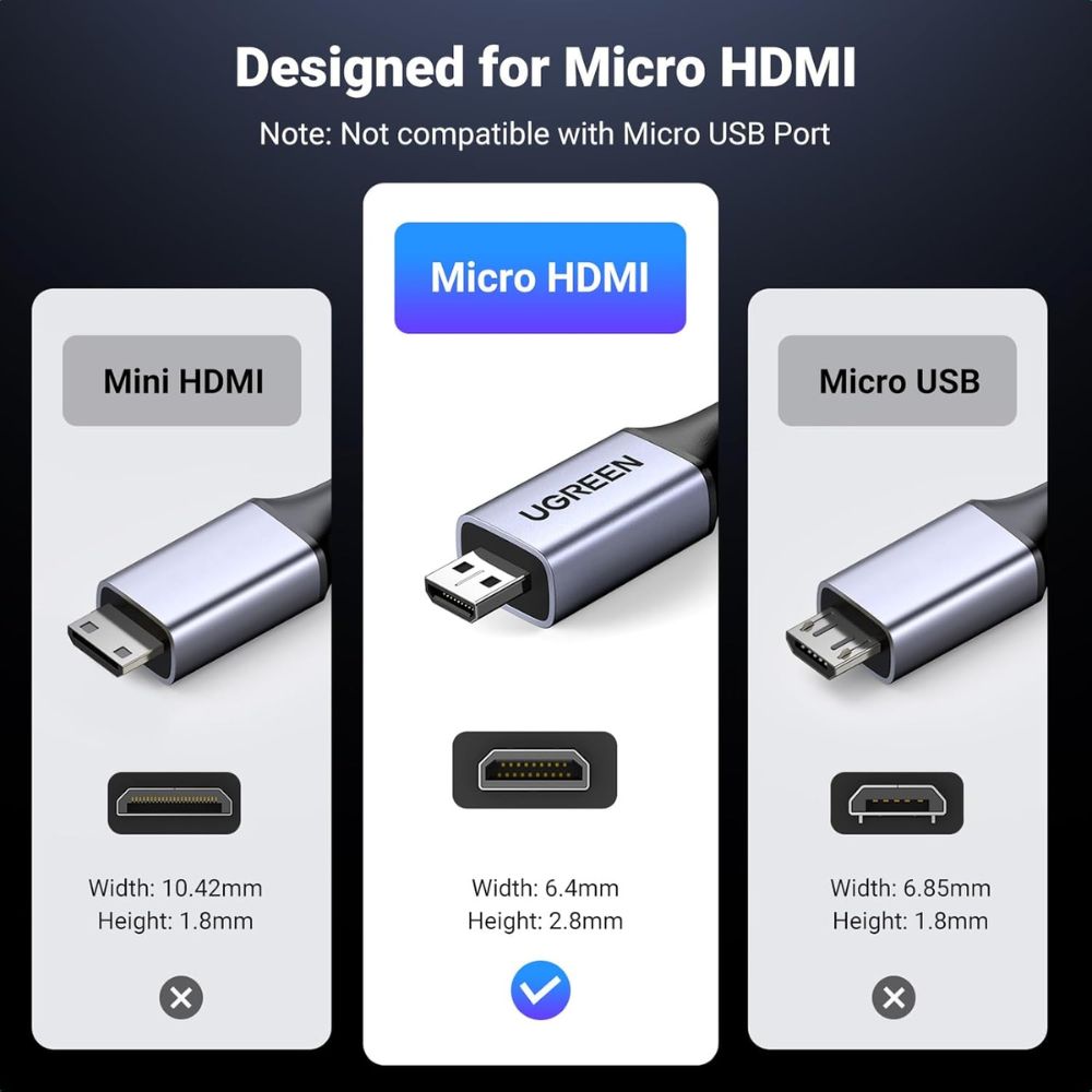 UGREEN 8K Micro HDMI to HDMI Cable