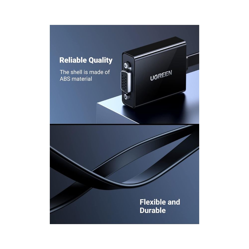UGREEN Active HDMI to VGA Adapter with 3.5mm Audio Jack HDMI Male to VGA Female