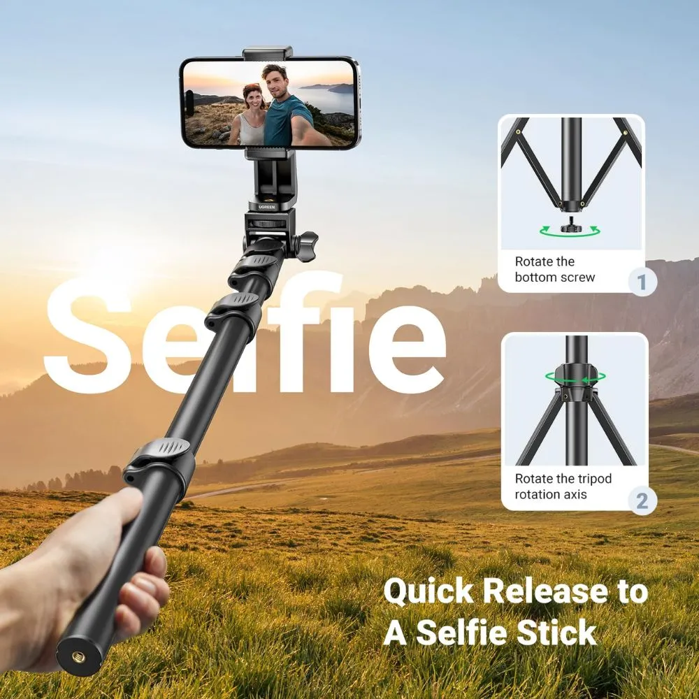 UGREEN Aluminum Phone Tripod with Bluetooth Remote