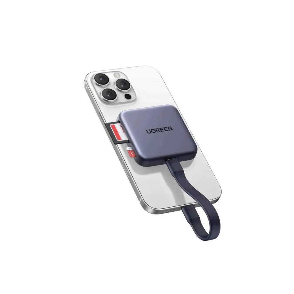 UGREEN – CM898 Magnetic 3-in-1 USB-C Card Reader – Compact & fast file transfer – 65095