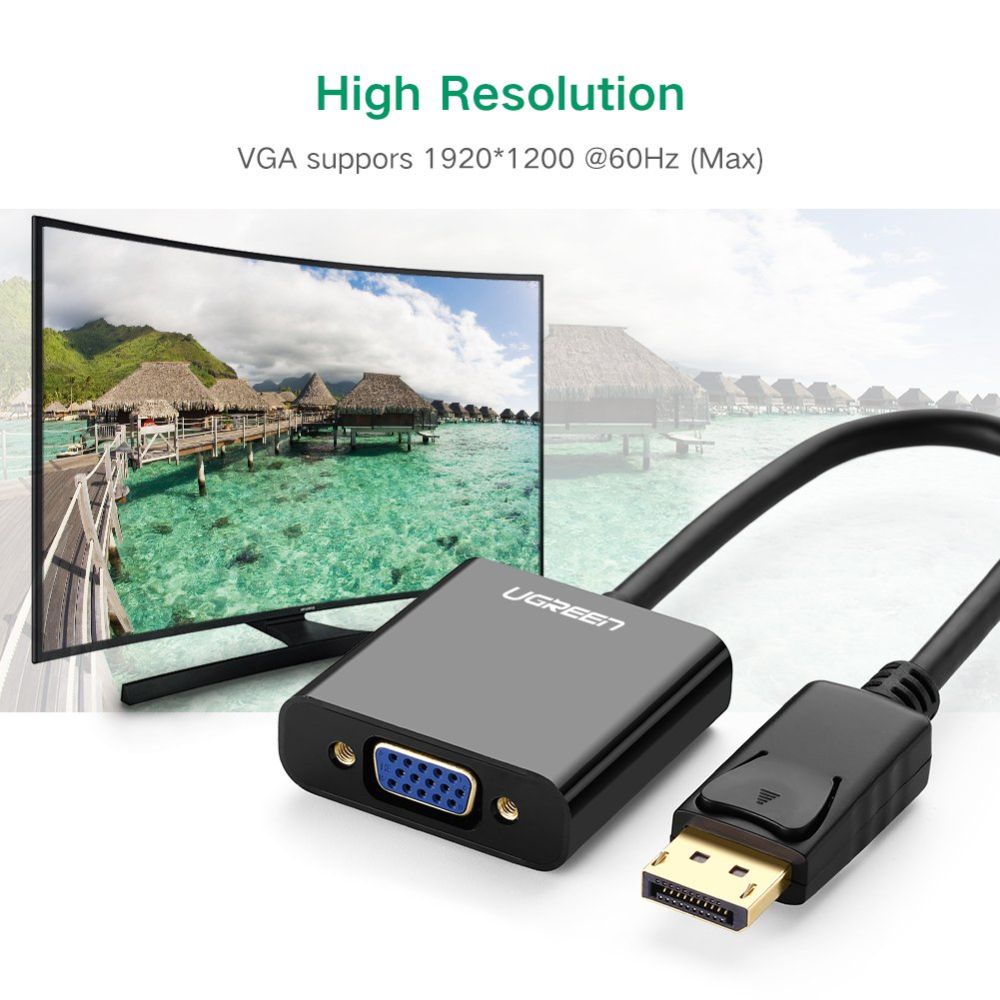 UGREEN Displayport Male to VGA Female Converter, Full HD Resolution